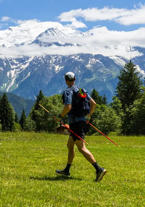 Randonnée pédestre vue Mont-Blanc